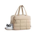 BAGSMART Puffer トラベルダッフルバッグキルトキャリーオンウィークエンダーバッグ 女性用, キャメル
