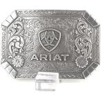 ARIAT цветочный прямоугольный серебряный - Acc пряжка, серебряный, One Size