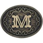 Montana Silversmiths Filigree initial attitude ремень пряжка, Gold, One Size