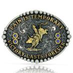 Montana Silversmiths Pain is Temporary Bull Riding Attitude Buckle