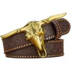 FAYZSOWSR мужской Western kau Boy ремень пряжка 1 шт PU кожа пряжка ремень Vintage bru head ремень 125cm/4.1 футов 