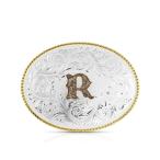 Montana Silversmiths Uni Classic we Stan овальный two цветный initial ремень пряжка R - 1255R one sa