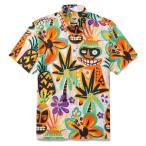 YIUME Men's Hawaiian Shirt 100 Cotton Tiki Button-Down Short-Sleeve Aloha S