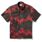 Reyn Spooner 50th State Flower Button Front Hawaiian Aloha Shirt, Black, 2X