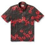Reyn Spooner 50th State Flower Pullover Hawaiian Aloha Shirt, Black, 2XL