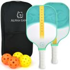 Alpha Gato карбоновый волокно pick ru мяч лопасть комплект лопасть 2 шт Carry кейс мяч 4 шт ( зеленовато-голубой )