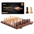 Chess Set Magnetic - Premium Wooden Board Game with a Portable Wood Case an