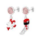 Gnoce イレギュラーブラッディソースタッドイヤリング 彼女用S925スターリングシルバースタッドイヤリング 女性妻ハロウィン母の日ジュエリーギフト