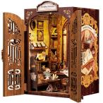 CUTEBEE Book Nook DIYキット - ミニチュアハウスキット 大人とティーン向け ドールハウス ブックヌック 小さな家 図書館モデル