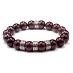 並行輸入品Men's Garnet and Sterling Silver Bracelet, Garnet Bracelet, Quality Be
