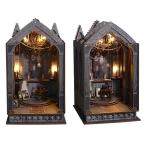 [ параллель импортные товары ]MUSEGDN DIY миниатюра книжка n-k комплект LED с подсветкой 3D из дерева мозаика кукольный дом книжка nk книжный шкаф вставка k черновой 