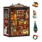 ショッピングDIYキット 【並行輸入品】DIYブックヌークキット DIY木製ブックエンドドールハウスキット LEDライト付き 友人や家族向け