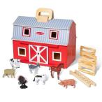 【並行輸入品】Melissa & Doug Fold and Go木製Barn with 7動物再生Figures