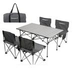 CenxnuHa folding table chair set outdoor table chair chair 1-7 point set 5 point set 95x57x50cm, 40x40x5