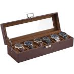 ProCase наручные часы ke- Swatch box 6шт.@ для PU кожа ювелирные изделия бур nai The - дисплей кейс для хранения стекло крышка имеется мужской подарок подарок Brown 