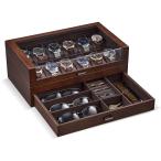 ProCase рука кейс для часов из дерева 1 2 шт для 2 ступенчатый часы box ювелирные изделия бур nai The - дисплей кейс для хранения стекло крышка имеется мужчина предназначенный подарок грецкий орех 