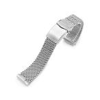 22mm MiLTAT Massy メッシュバンド ステンレス テーパード ブレスレット ブラッシュ ...