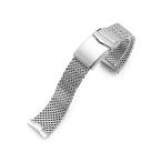 22mm MiLTAT Massy メッシュバンド ステンレス テーパード ブレスレット ポリッシュ ...