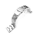 22mm メタル時計バンド ステンレススチール オイスター ブレスレット ブラッシュドシルバー ストレートエンド