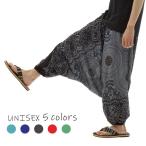 ショッピングサルエルパンツ レーヨン サルエルパンツ アラジンパンツ タイパンツ メンズ レディース 2way 総柄 オールインワン PS-P884 M