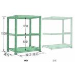 200kg/段 幅 W890×奥行 D600×高さ H1500 グリーン 単体 3段 ME1509L03T ボルトレス 中量棚 扶桑金属工業