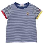[ミキハウス ホットビスケッツ] Ｔシャツ ボーダー柄 半袖 ベビー服 キッズ 男の子 女の子 72-5206-381 (ネイビー 90)