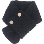 Yahoo! Yahoo!ショッピング(ヤフー ショッピング)ネックウォーマー キッズ 女の子　男の子　ニット　スヌード マフラー ボダン付き　子供　無地 防寒 （ブラック Free Size）