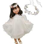 YUANEE 子供 ドレス ワンピース 女の子 ベビー フォーマル ベビードレス 結婚式 発表会 キッズ 花冠 (ドレスのみ 70)