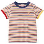 [ミキハウス ホットビスケッツ] Ｔシャツ ボーダー柄 半袖 ベビー服 キッズ 男の子 女の子 72-5206-381 (マルチカラー 110)
