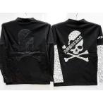 BE AMBITION スカル レオパード柄レイヤードVネック長袖Tシャツ ビーアンビション