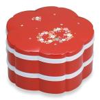 ミタニ 山中漆器 重箱 朱 19.2cm 山中塗 桜づくし 6.5 桜オードブル タッパ付 M17407-6