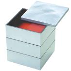 若泉漆器 3段重箱 4寸泉彩重 銀雲内朱塗 H-150-26-A