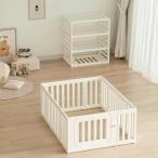 OSJ ベビーサークル 内径122*150cm 外径変形可能 収納棚へ変身可能 扉付き ベビーゲート ベ