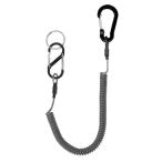 Lix&Rix カールコード スパイラルコード ダブルフックのS字型カラビナ 最大安全強度6キロ ブラッ