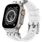 BinGeLi アップルウォッチ バンド 49mm 46mm 45mm 44mm 42mm FOR Apple Watch バンド スポーツ フッ素ゴム 交換