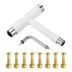 PATIKIL все в одном skate tool мульти- функция портативный скейтборд tool T ключ черный 