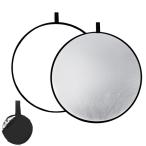 EsiFare фотосъемка для плоский отражатель маленький размер складной возможность серебряный диаметр 30cm серебряный / белый . свет рефлектор место хранения удобный мобильный зеркальный 