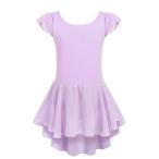 (Arshiner) балет Leotard ребенок мягкий сделал оборка рукав хлопок ткань художественная гимнастика Chris Cross задний sif