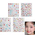  стразы лицо наклейка лицо наклейка 4 шт. комплект 3D Kirakira красочный . лицо стикер 