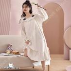  пижама салон One-piece женский неглиже Princess длинный рукав часть магазин надеты одежда для дома весна осень хлопок мягкий сорочка длинный длина One-piece .. нет 