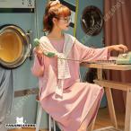 ネグリジェ 長袖 ロング 綿100 ルームウェア ワンピース レディース 春秋 大人可愛い ルームワンピース 部屋着 ゆったり 吸湿 通気 優しい肌触り
