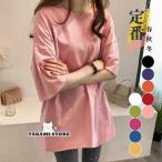 tシャツ カットソー 半袖 レディース 春 夏 涼しい トップス ロンT ロング ゆるTシャツ ゆったり インナー 女性用 おしゃれ