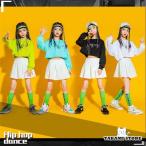 セット 韓国風　ダンス衣装 ヒップホップ 女の子 チアガール ステージ衣装  練習着 かっこい 応援団 キッズダンス衣装 キッズ へそ出し トップス パンツ