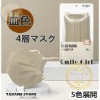 マスク 血色マスク 立体型 3D立体 4層  使い捨て 耳が痛くない おしゃれ ギフト 可愛い 不織布マスク 耳ゴムカラー メイク保護 小顔 呼吸快適 5色 40枚