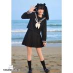  матроска средняя школа форма комплект женщина высота сырой форма юбка школьная форма женщина длинный рукав юбка в складку Mini колени длина шарф большой размер 3L церемония окончания входить . тип 