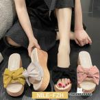 厚底サンダル レディース ウエッジソール サマー リボンサンダル リゾートサンダル 歩きやすい ヒールサンダル 痛くない