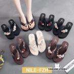 サンダル レディース ウェッジソール おしゃれ ビーチ オシャレ 花柄 ぺたんこ リゾートサンダル ビーチサンダル 海 花火 祭り 浴衣 リゾート プール かわいい