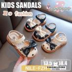 キッズサンダル 女の子 子どもサンダル つま先保護 子供サンダル 通気 リボン ビーチサンダル キッズ 子供 サンダル ブラック 水遊び こども シューズ 女児