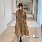 ショッピングシャツワンピ 【送料無料】シャツワンピ ワンピース 春 レディース 五分袖 春夏 ゆったり ロングワンピース ロングシャツ カジュアル マタニティ 可愛い 夏ワンピ 体型カバー