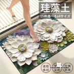 珪藻土バスマット ソフト 速乾 珪藻土マット 風呂 浴室 洗える 吸水 速乾 滑り止め かわいい 大きいサイズ ノンアスベスト 柔らか 大判 おしゃれ バスマット